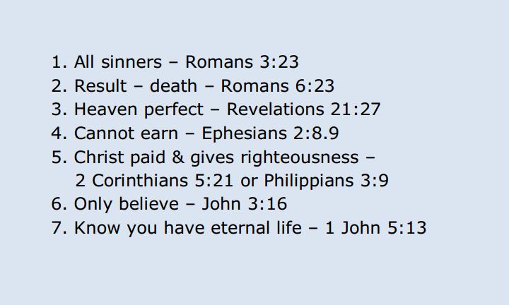 7 Romans Road Salvation Verses.